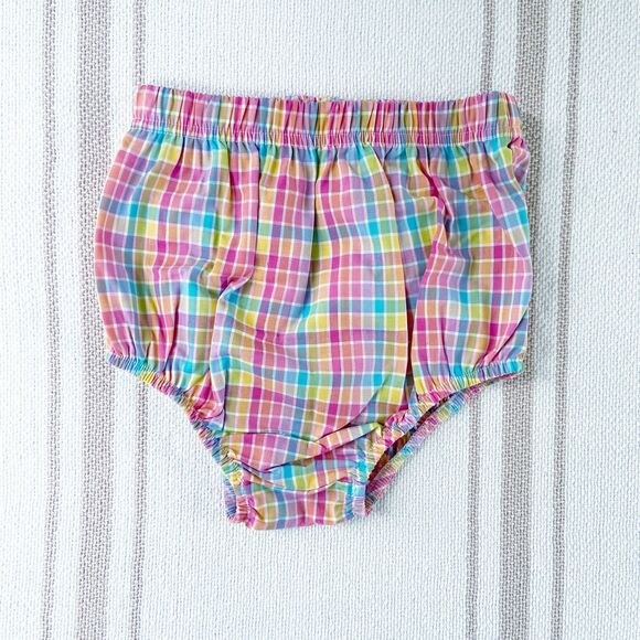 Little Me NWT Baby Girls 2-Piece Pink, Blue & Yellow Plaid Dress Set w/ Bloomers - Picture 12 of 12